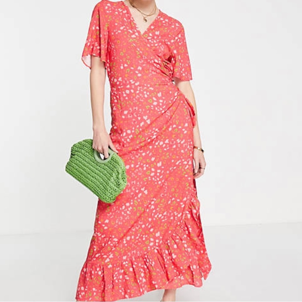 Wrap Dress | Never Fully Dressed | Pink, animal print | **Plus size XXL